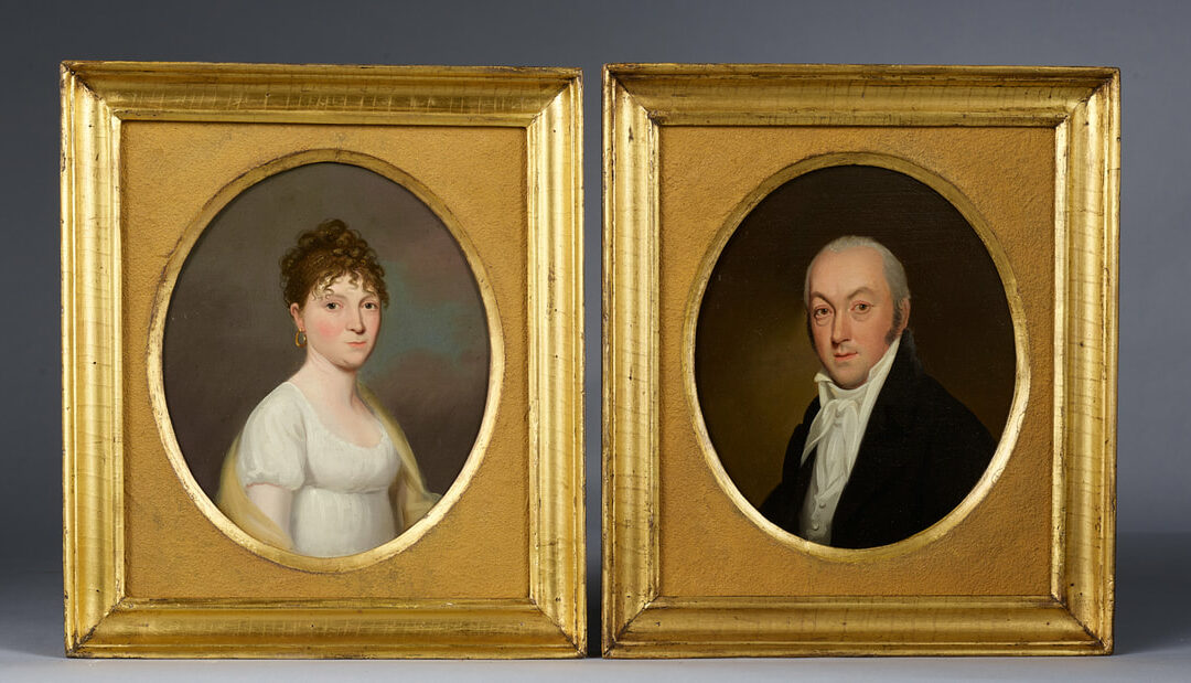 PORTRAITS of Frederick Smith and his wife, Catharine