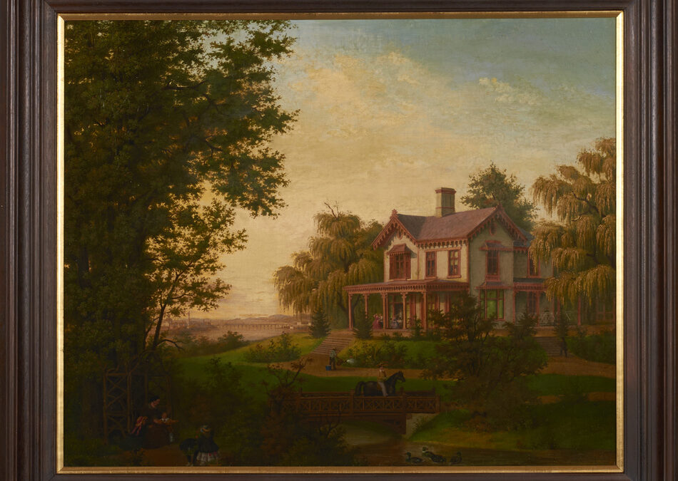 AMERICAN SCENERY: THE COUNTRY HOUSE BY EDWARD SACHSE,  CIRCA 1865