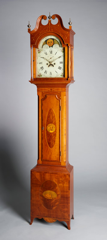 EXCEPTIONAL INLAID CLOCK FROM NEW JERSEY